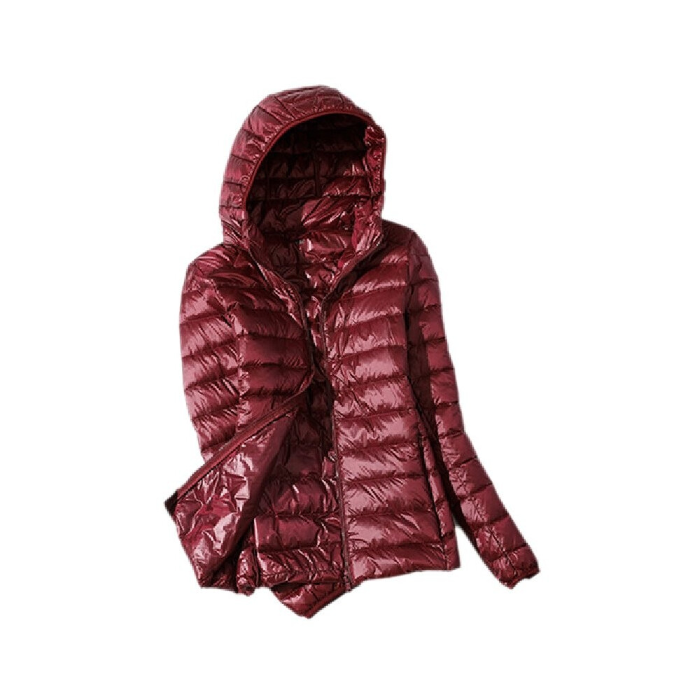 (Wine Red,2XL)Manteau décontracté à capuche coupe-vent femme hiver chaud du du duvet