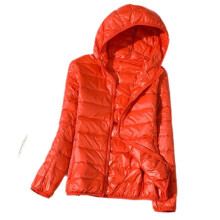 (Orange,XL)Manteau décontracté à capuche coupe-vent femme hiver chaud du du duvet