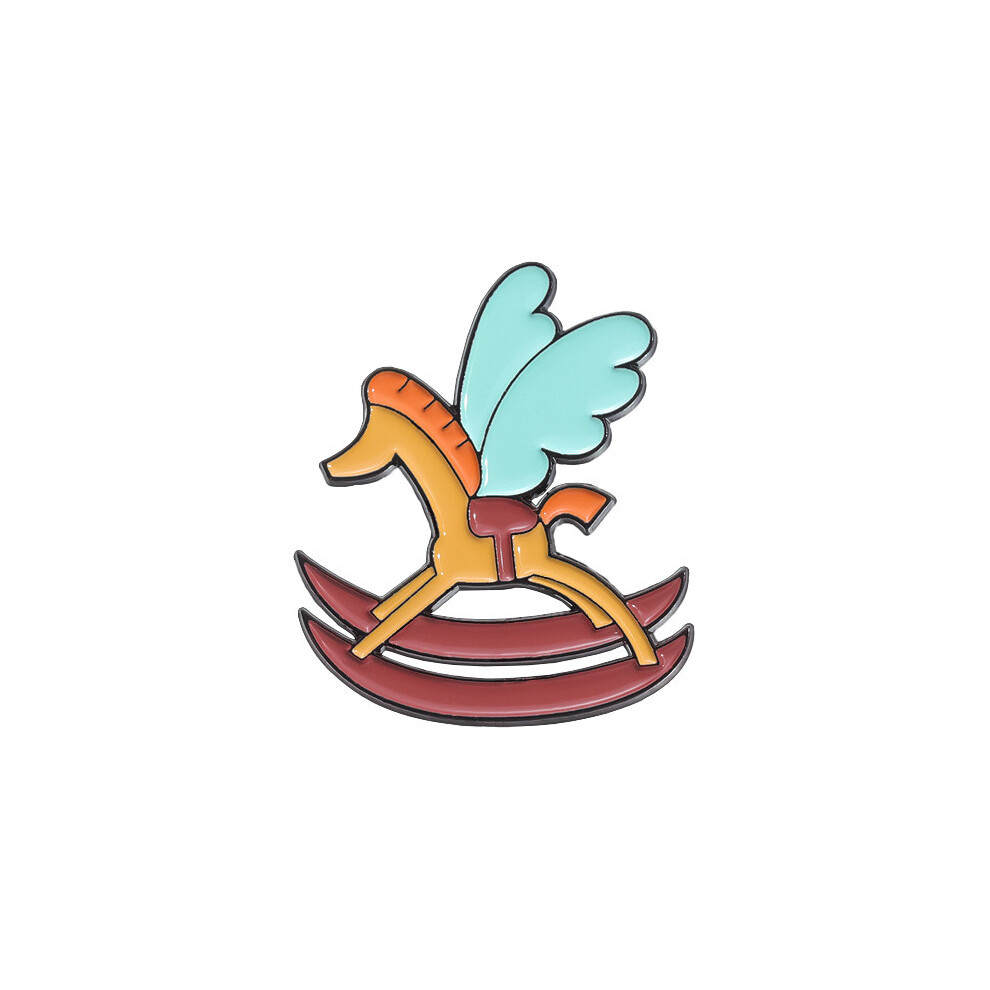 (QHXZ2057)Broche tendance et créative avec un charmant dessin animé motif pain de cheval pour les amoureux de la mode