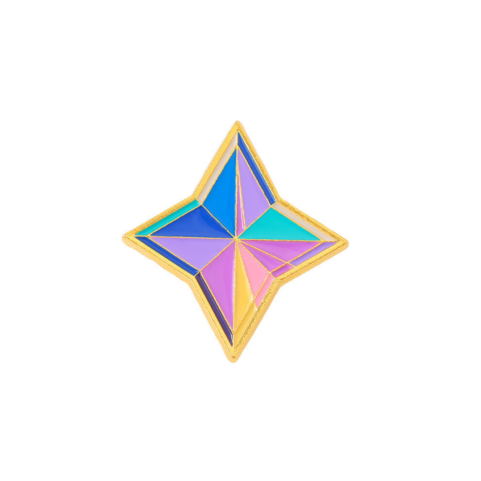 Broche émaillée géométrique unisexe Genshin Impact chic épingle métal pour vêtements et sacs à dos