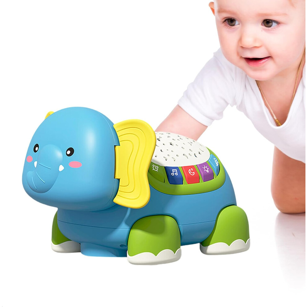 (Classic) Crawling Toy - Baby Elephant Musical Crawl Toy,Sensory Educational Funny Interactive Game For Girl Play Home Boy Nursery Rooms Development