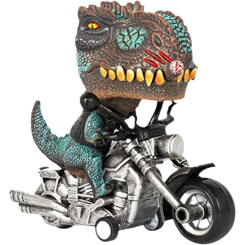 Car Drift Ornament, Drift Car Dashboard Ornament, Dinosaur Rides Motorcycle Model Ornament, Decorative Model Drifting Spin Ornament for Car Dashboard