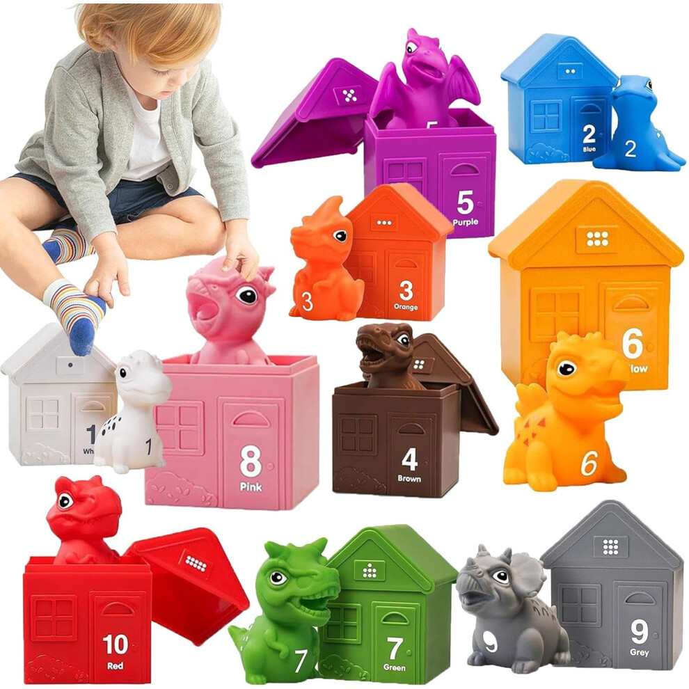 Counting Dinosaurs Toys,Silicone Safe Sorting & Stacking Toys | Fun Dinosaur Stacking Toys Toys for Birthday Christmas New Year