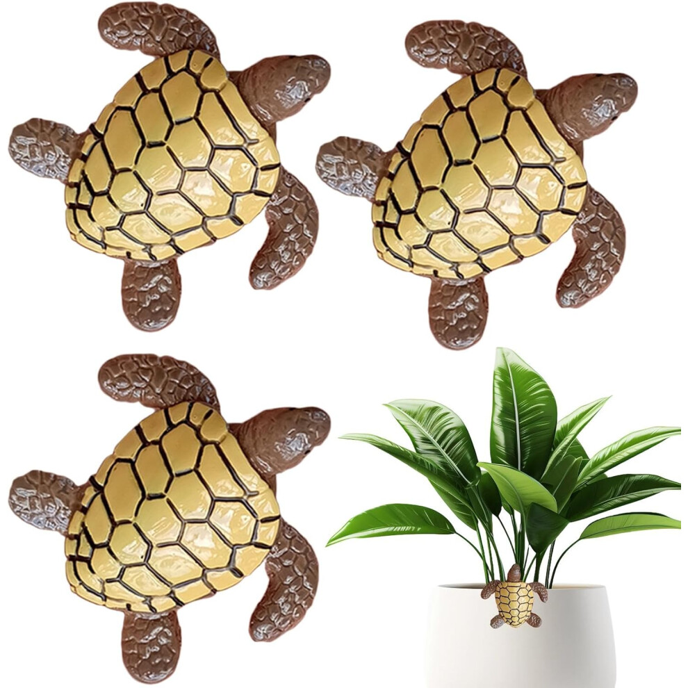Tiny Resin Turtles | Fish Tank Turtle Figurine, Tiny Resin Animals 3 Pieces,Bonsai Potted Plant Decoration, Fairy Garden Landscape Decor for Fish