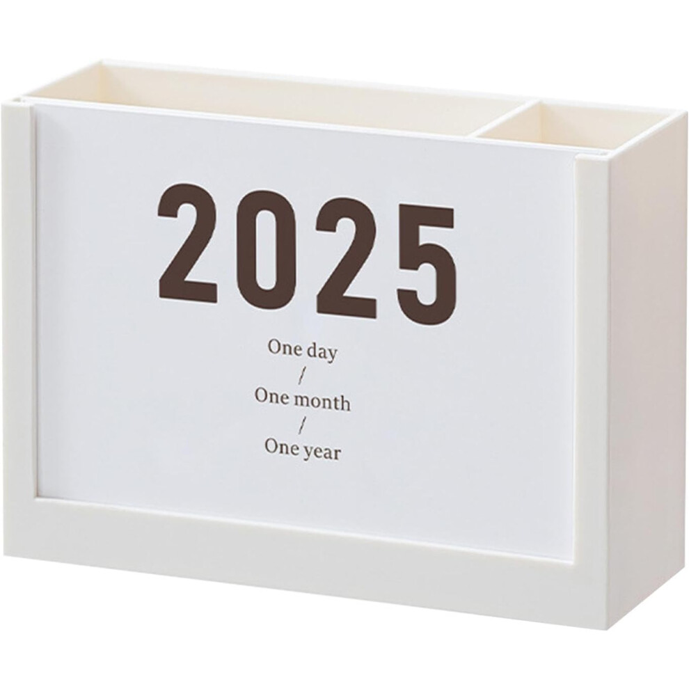 Pen Holder Calendar for Desk, Small Desk Calendar, Pen Holder, Office Desk, Pencil Desk Date Display Holder, Makeup Organiser for Home, Study
