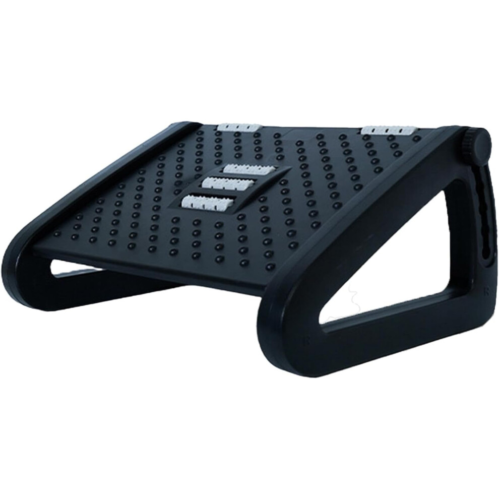 (Black) Foot Rest Desk, Footrest Under the Desk, Non-Slip Footrest, 6-Way Adjustable Footrest with Roller Massage, Ergonomic Footrest for Men and Wome