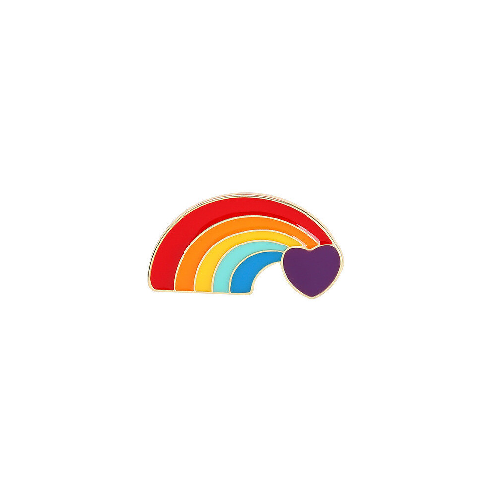 (XZ3883)Broche de dessin animé Creative Rainbow Series avec design en forme de coeur pour accessoires de style unique