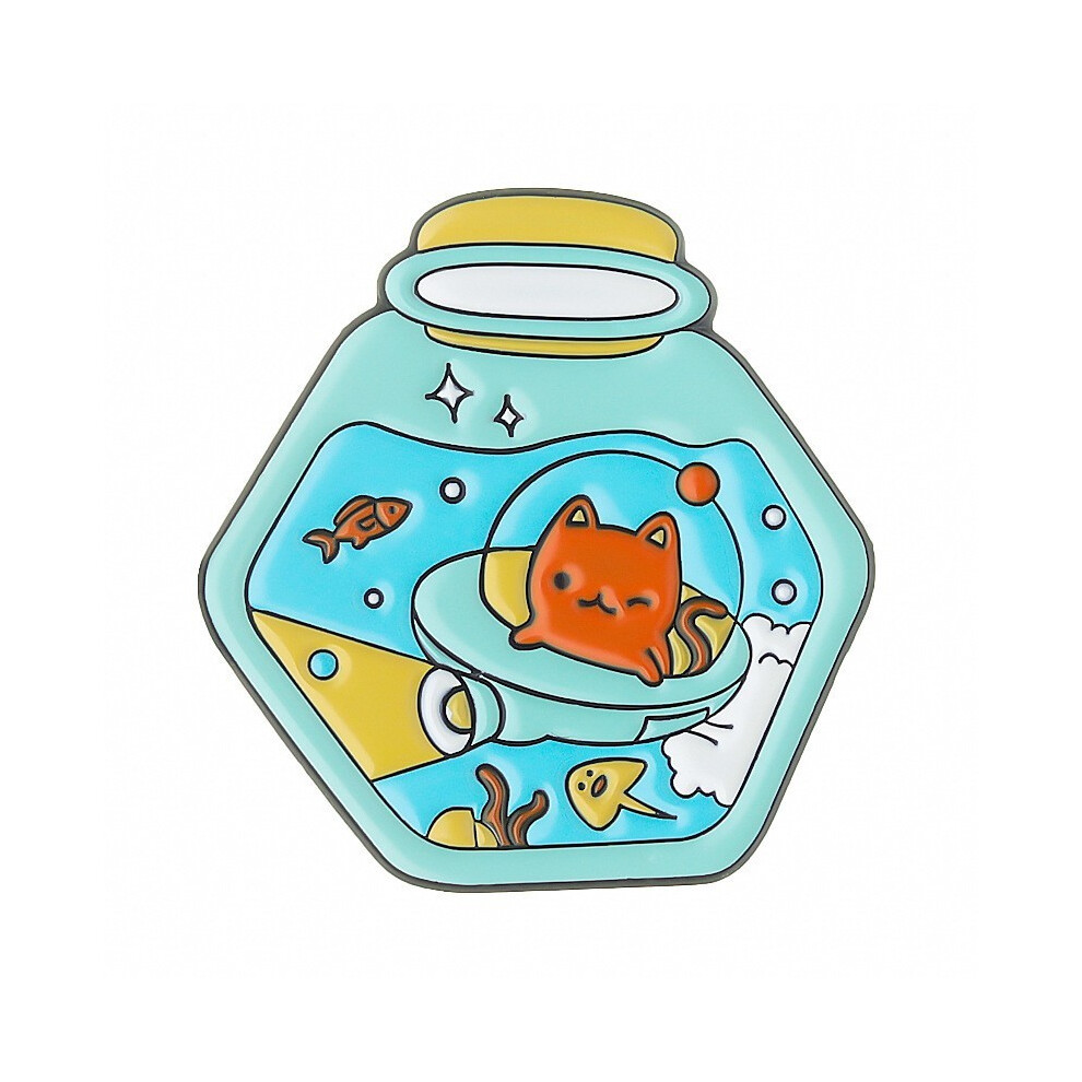 (XZ7797)Épingles broche animal dessin animé élégantes et amusantes avec bouteille d'art à la dérive de rêve unique