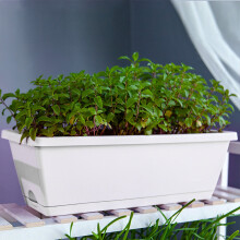 (Grey-white) 5-Piece Rectangle Garden Planter Set