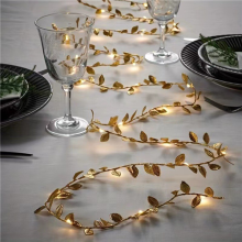 Golden Tiny Leaves Fairy Light Sliver Leaf Battery Powerd 2M 40LED
