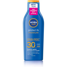 Nivea Sun Protect & Moisture Lotion SPF 30 with Vitamin C & Hyaluron 200mL | UVA & UVB Protection | Water Resistant & No White Cast | Body Sunscreen