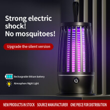 New Electric Shock Mosquito Killer Lamp Usb Fly Trap Zapper Insect Killer Repellent (Black battery)