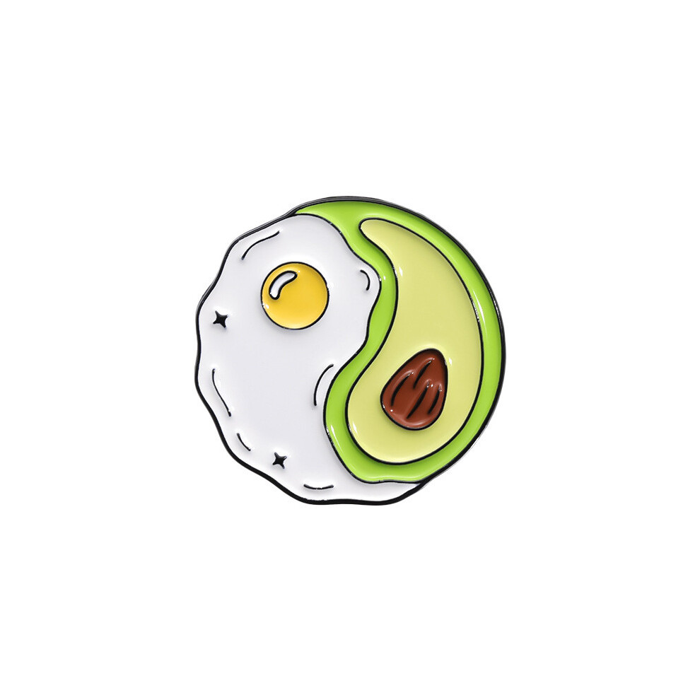 (QHXZ412)Ensemble de broches en métal Creative Mignon série fruits avec d'adorables motifs avocat et pêche pour accessoires élégants et à la