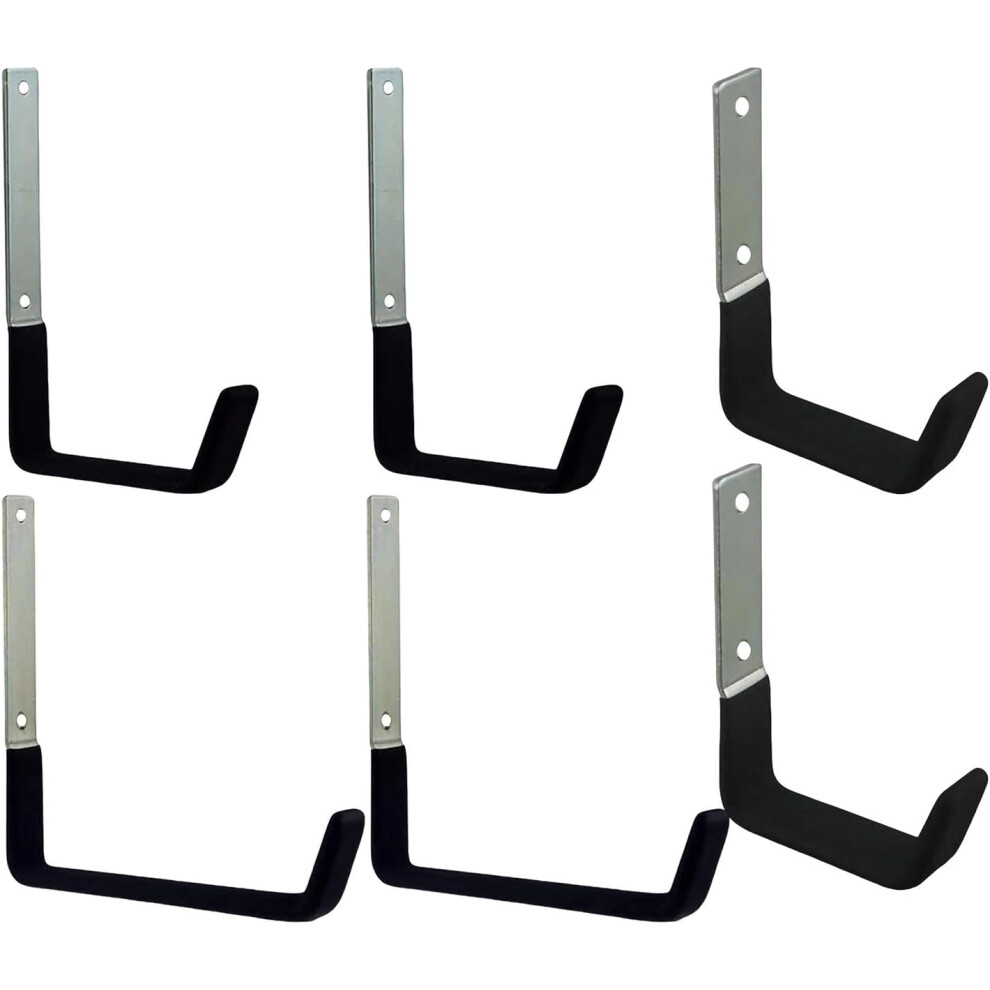 Garage Storage Hooks, Garage Hooks for Screwing, Robust Storage Hooks for Garage Hangers, 6 x Wall Mounting Tool Hooks, Coat Hooks, Heavy Duty