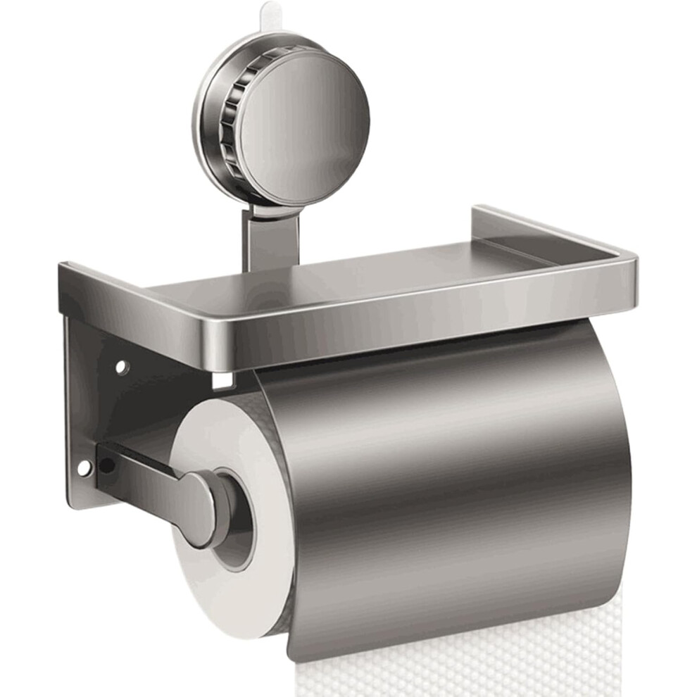 Tissue Holder for Bathroom, Toilet Paper Holder, Toilet Paper Holder with Shelf, Toilet Paper Holder with Suction Cup for Toilet, Bathroom, Kitchen