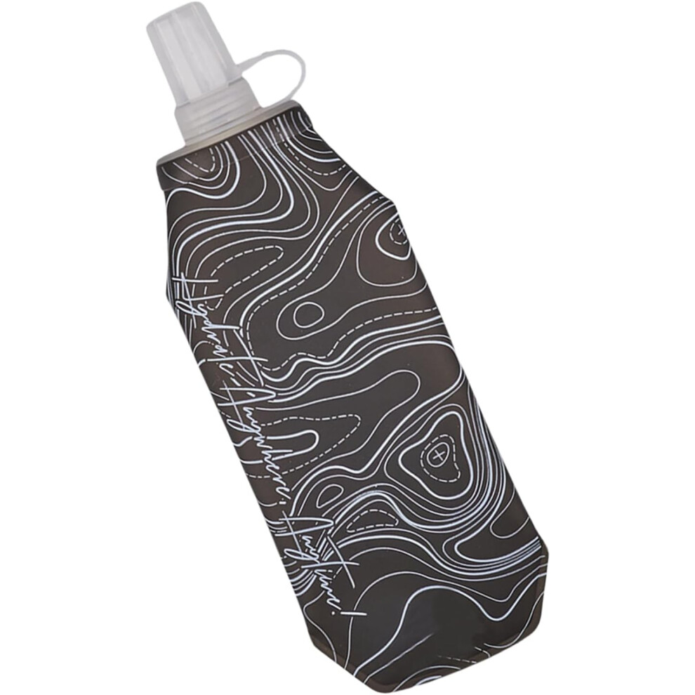 (Black) Hiking Bottle, Leak-Proof Lightweight Bottle, Foldable Lightweight Soft Water Bottle for Cycling, Hiking, Sports, Travel, Trekking, Running