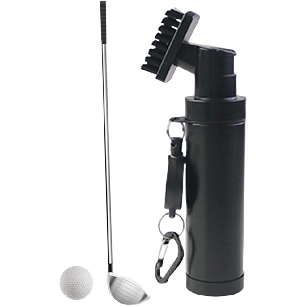 (Black) Club Cleaner With Water, Golf Club Brush With Water, Golf Club Brush With Nylon Bristles, Water Spray Bottle With Retaining Clip For Easy Clea Black