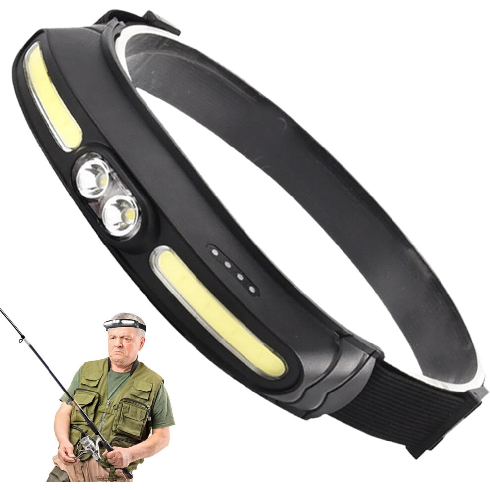 Headlamp Flash | Cob Adjustable Led Rechargeable Headband - Outdoor Waterproof Headlamp Flash, Fishing Camping Running Head For Light