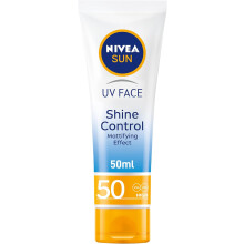 Nivea Sun UV Face Shine Control Mattifying Effect SPF 50 Cream 50ml | UVA/UVB Protection & Premature Skin Ageing | Sunscreen for Delicate Facial Skin