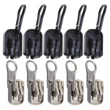 Micro Traders 10 St?ck Rei?verschl?sse Nummer 5, Ersatz-Rei?verschl?sse, wendbar, mit U-f?rmigem Stopper-Set f?r Outdoor-Zelte und doppelseitig, mehrf