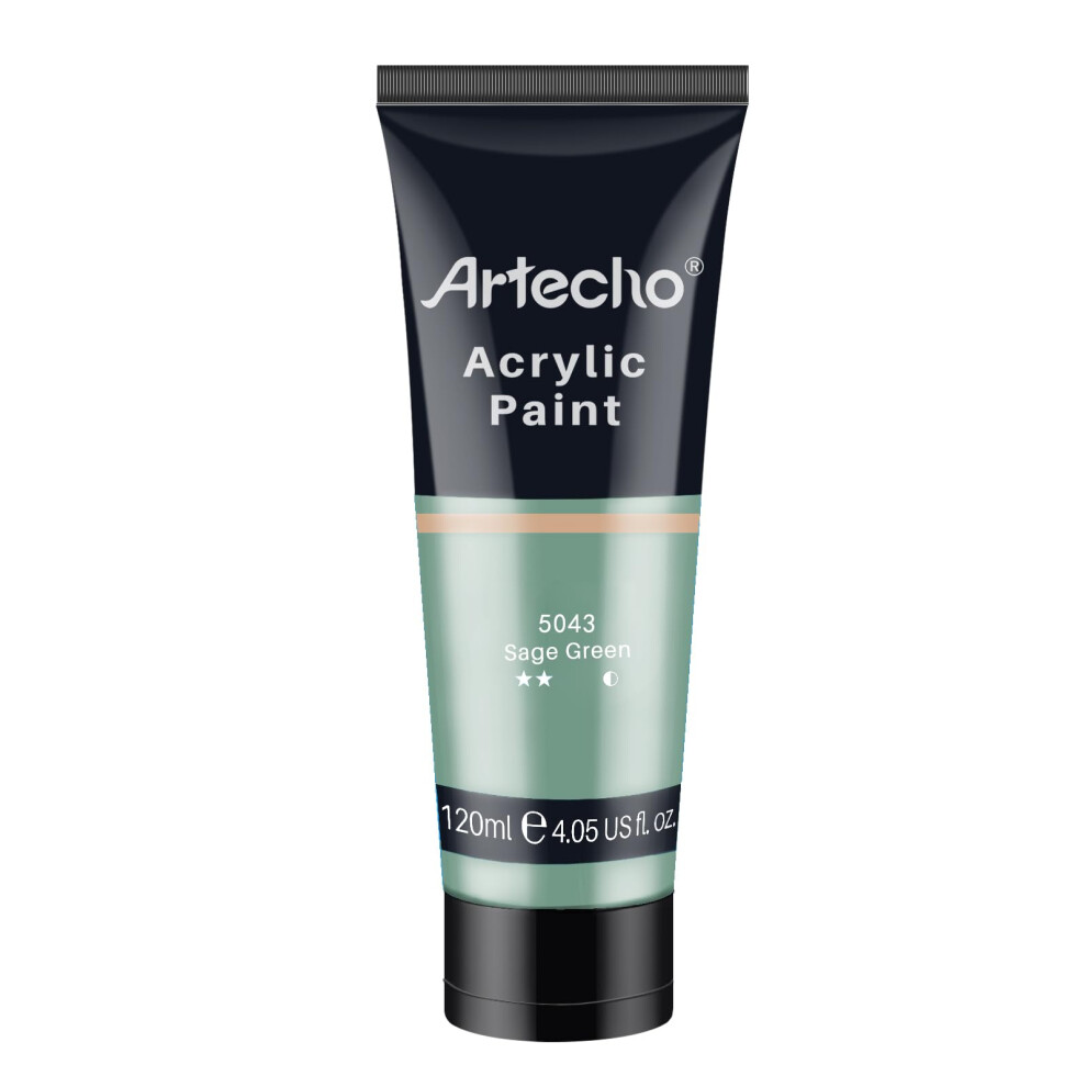 Artecho Vernice Acrilica Per Arte, Verde Salvia, 120 Ml, Per Legno, Tessuto, Artigianato, Tela, Pelle E Pietra, Colori Acrilici Per Dipingere Adatto Per Principianti E Pittori Professionisti-image