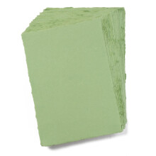Handmade A6 Green Mixed Media Paper with Deckle Edge - 4x6"" - 150 GSM -Colored Cold Press Textured Paper made with Recycled Cotton for Crafts Card M