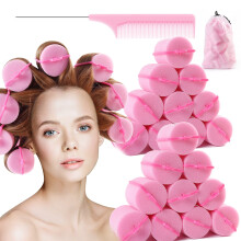 Jumbo Foam Sponge Hair Roller Soft Sleeping rollers Curvy Wavy Hairstyle Curling Hair Styling Tools 24 Pieces Use For Long Hair Short Hair Ladies And