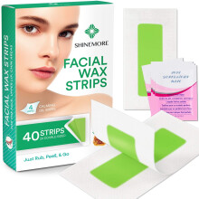 ShineMore Facial Wax Strips Hypoallergenic for All Skin Types - Wax strips for hair removal - Gentle and Fast-Working for Face  Eyebrow  Upper Lip  an