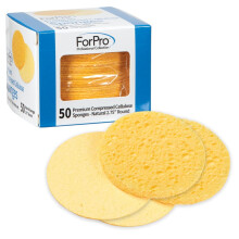 ForPro Professional Collection Premium gecomprimeerde gezichtssponsen Cellulose-sponzen van 50 stuks voor gezichtsreiniging Exfoli?en en verwijderen