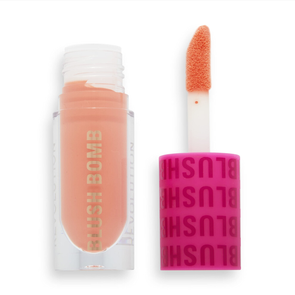 Revolution Beauty Lo Cream/Peach Revolution Beauty, Blush Bomb Blusher, Lightweight Makeup & Y Formula For A Dewy Finish, Enriched With Vitamin E, Filter, 0.15 Fl. Oz