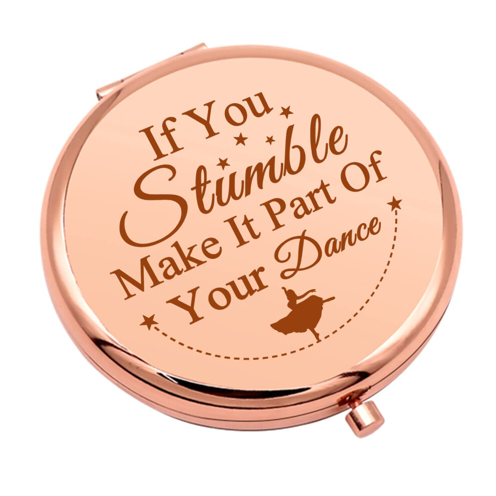 Mwphuy Inspirational Gifts Dancer Gift For Women Compact Makeup Mirror For Dance Lover Encouragement Gifts For Dance Teacher Motivational Gifts Folding Makeu
