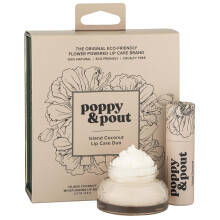 Set per la cura delle labbra Poppy & Pout | Balsamo e scrub per le labbra | Tubetti di cartone sostenibili e barattoli di vetro | Trattamento lab