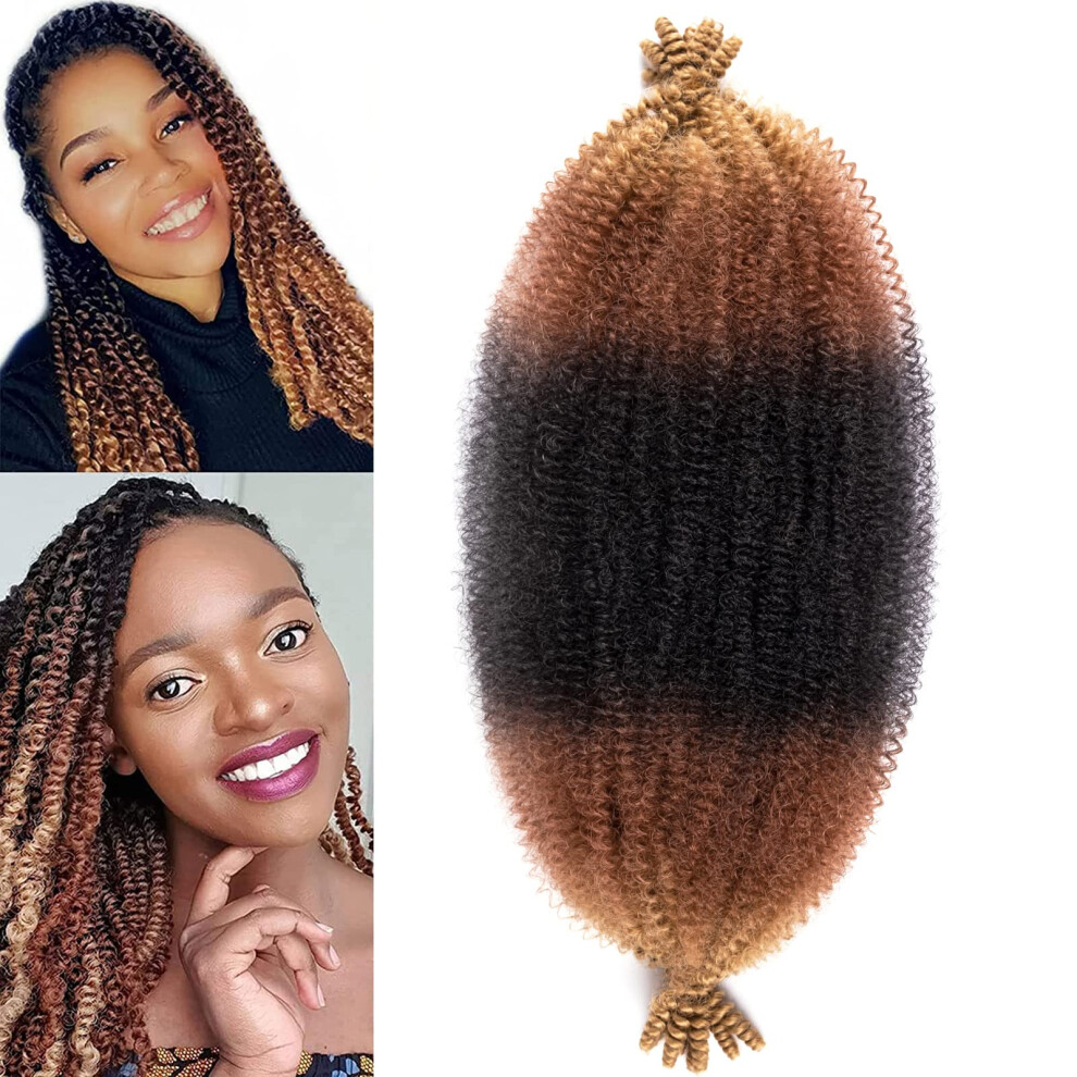 Kossys Unisex 8 Packs Springy Afro Twist Hair 14 Inch 1B3027# Pre-Separated Kinky Marley Twist Braiding Hair Soft Crochet For Distressed Faux Locs Spring Twist Hair