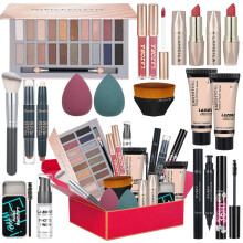 Kit trucco tutto in uno per donna. Il kit completo include palette, fondotinta e primer viso, pennello per il trucco, spugnetta per il trucco, sa
