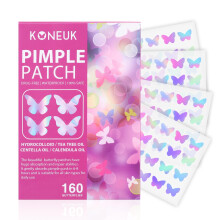 Acne Pimple Patch per il viso (160 conteggi) Patch di acne idrocolloide con olio dell'albero del t ed estratto di calendula Adesivi a forma di farfa
