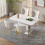 (White) Rectangular Extendable Dining Table with Storage 4