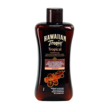 Hawaiian Tropic Tropical Tanning Oil 200mL | Broad-Spectrum UVA/UVB Protection | Coconut Oil & Papaya | Radiant Glow | Lightweight