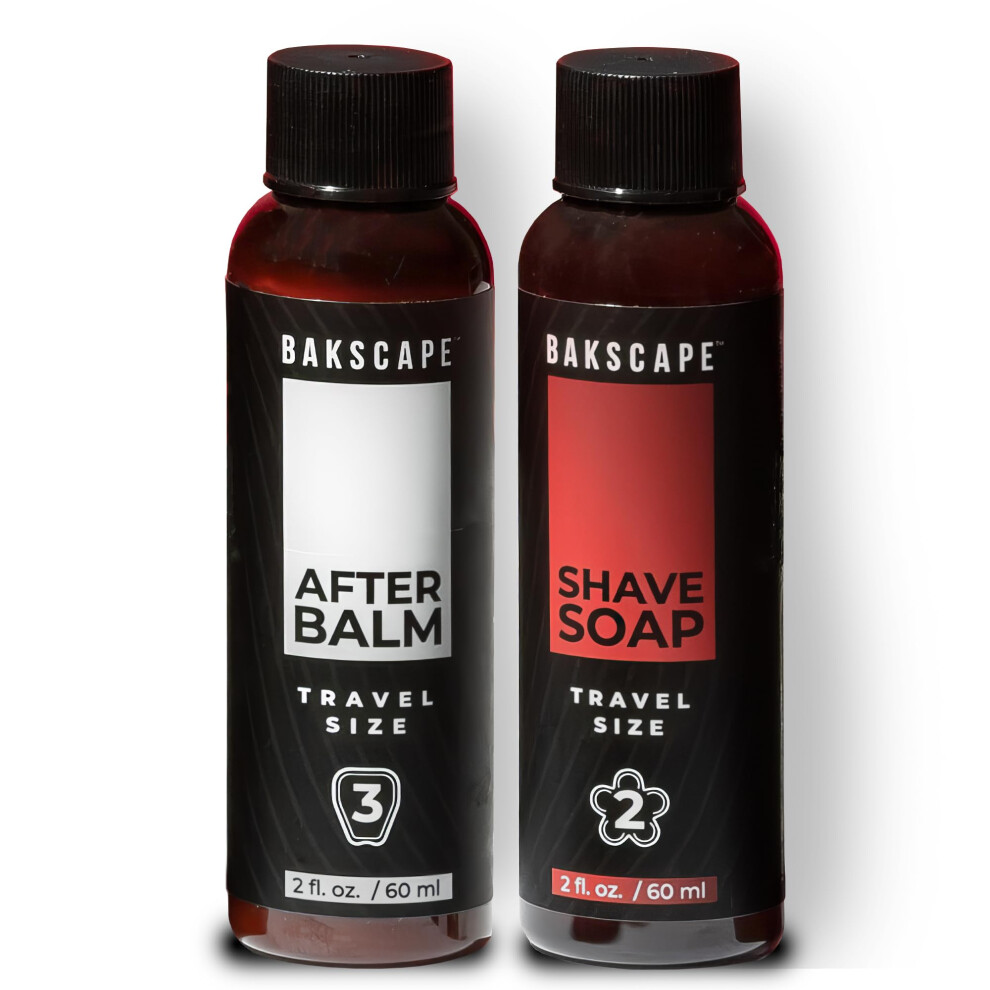 Bakscape 2Oz Shave Soap & After Balm Set, Moisturizing Shave Soap For Smooth Shaves, Cool & Refreshing Post-Shave Care, Formulated For Use With Baksca