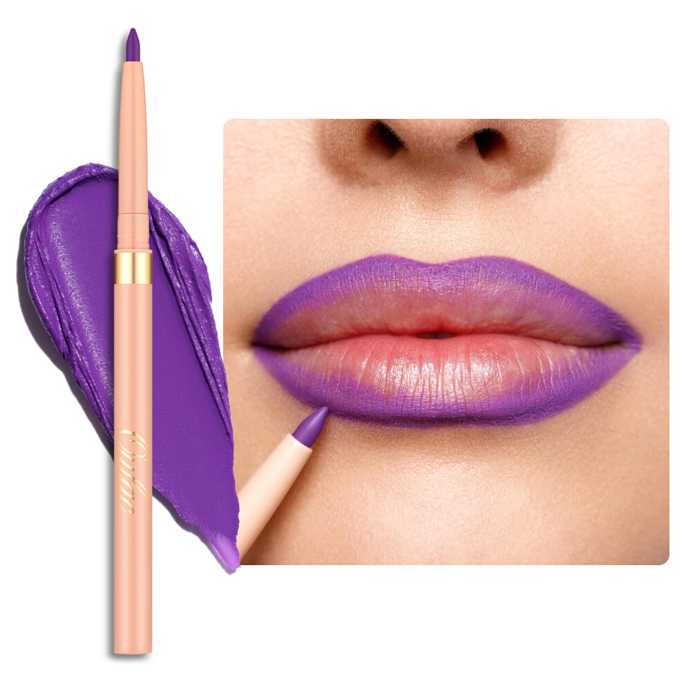 Oulac Matte Purple Lip Liner Pencil Waterproof Retractable Lipliner Crayon Smooth And Creamy Long Wearing Lip Makeup Contour Your Lips Vegan Beaut