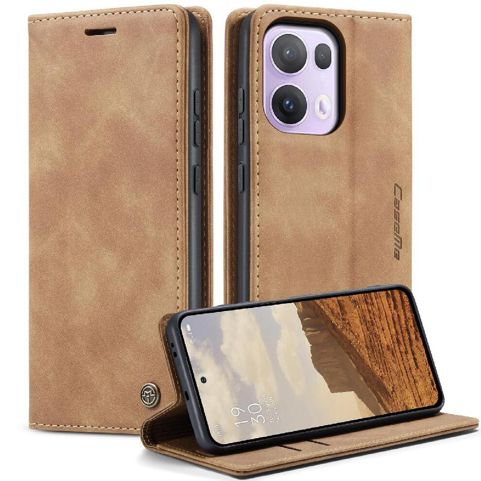 (Yellow) Flip Case For Oppo Reno 13 Pro 5G Magnetic Closure Shockproof Vintage Pu Leather Wallet Case Card Slot Kickstand Flip Folio Book Yellow 764544246248
