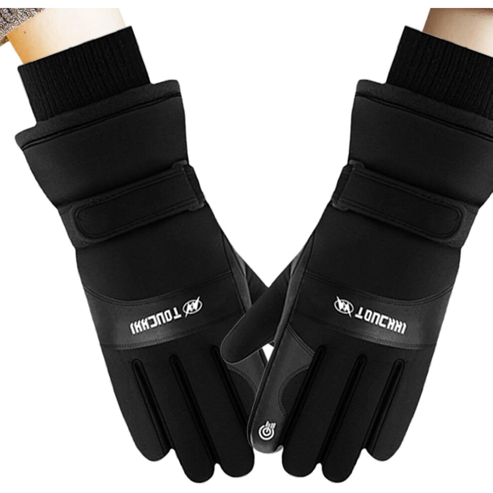 (l) Snow Gloves, Winter Cycling Gloves, Touchscreen Ski Gloves, Non-Slip Thermal Gloves, Waterproof, Windproof Mittens for Men and Women