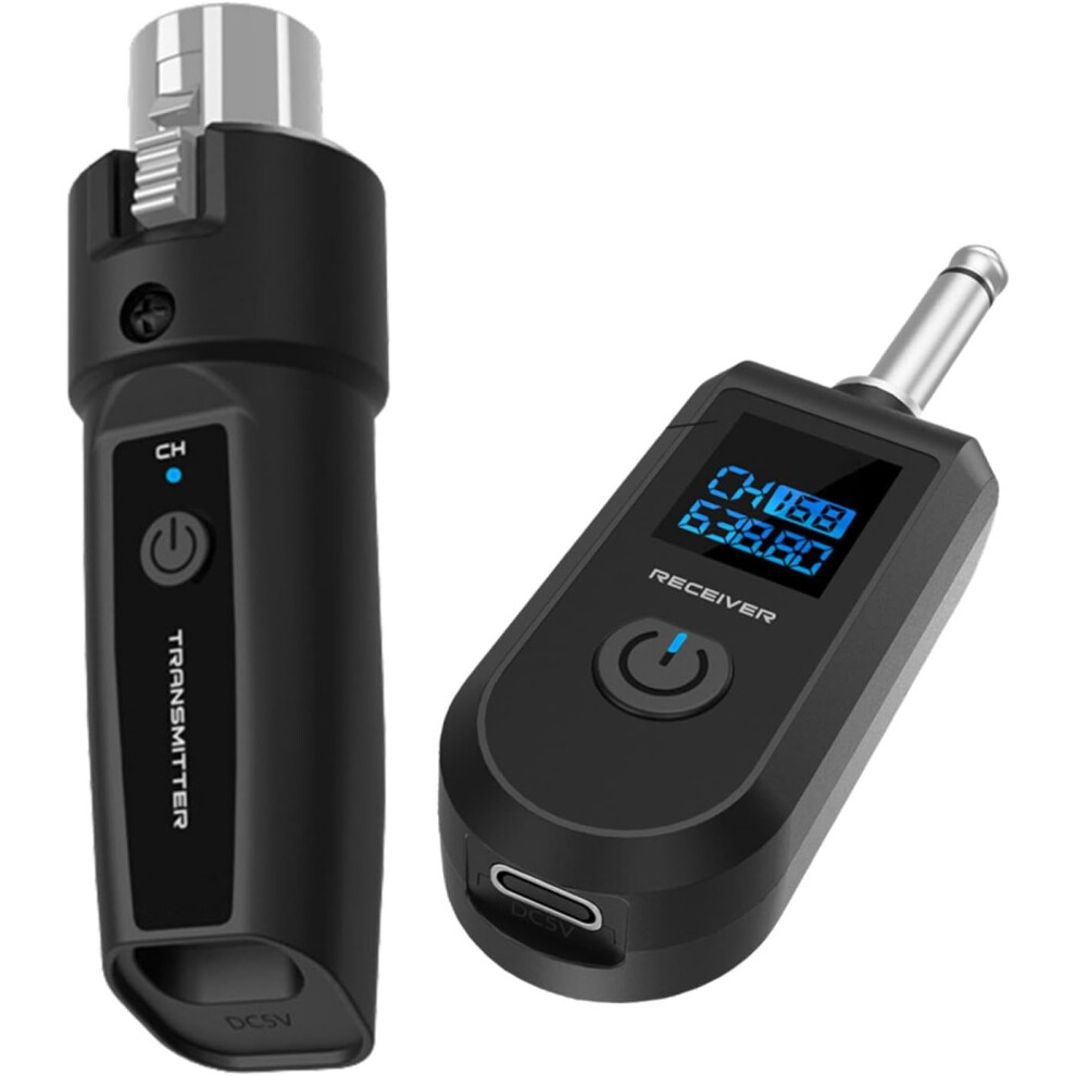 Wireless Microphone Transmitter and Receiver, Wireless Microphone Transmitter and Receiver, Highly Sensitive Microphone Adapter System for