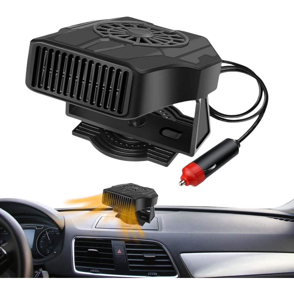 (DC 12V) Car Heater and Defroster | Windshield Defroster Defogger,360 Degree Rotatable Quick Heating Automobile Windscreen Heater For, Boats