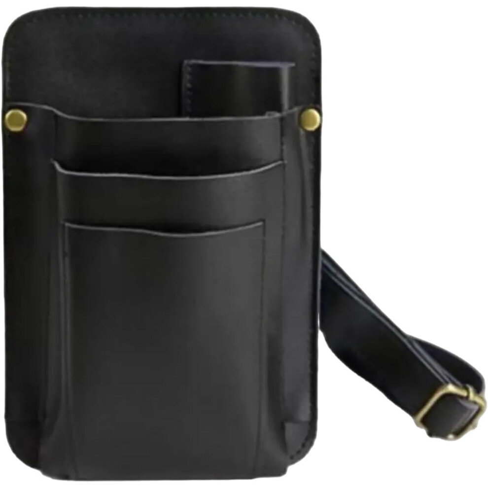 (Black) Florist Tool Bag,Multiple Pockets Gardening Pruning Shears Holder - Florist Tool Pouch, PU Leather Multipurpose Gardener Holster for Hair Stylist
