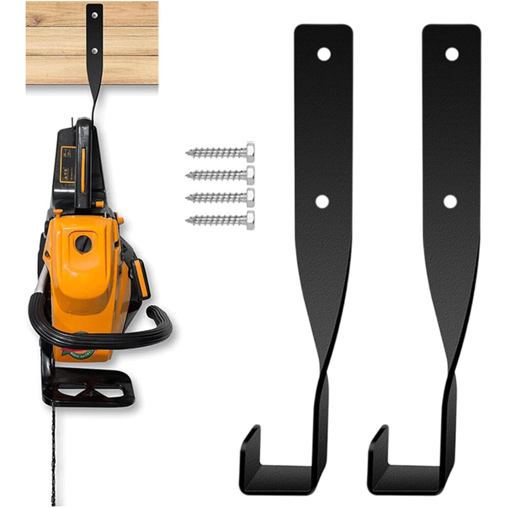Weedeater Rack Chainsaw Wall Mount - Backpack Blower Rack, Heavy Duty Storage Rack - 2 Pieces Garage Organiser, Chainsaw Bracket for Lawnmower,