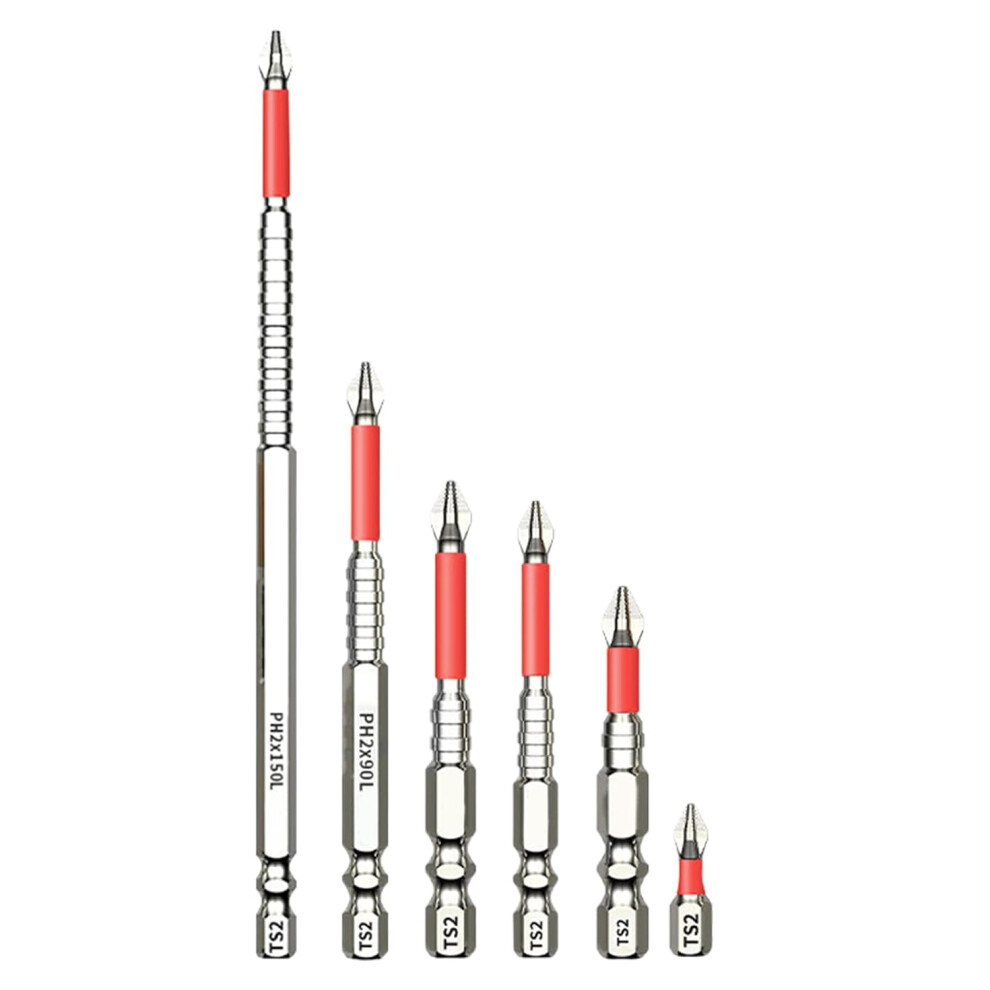 High Magnetic Drill Bit Set - Anti-Slip Electric Bit Set of 6 | Anti-Slip Multi-Functional for Construction Woodworking Plumbing Electrical Metalworki