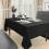 2024 Black Rectangle Tablecloth - Wrinkle Resistant And Waterproof Washable Polyester Fabric Table Cloth 4