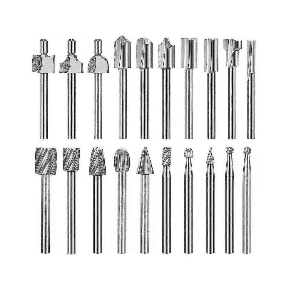 20Pc Hss Router Carbide Engraving Bits For Dremel Router Bit Set 1/8 Inch(3Mm) Shank For Dremel Pro 5004229621591