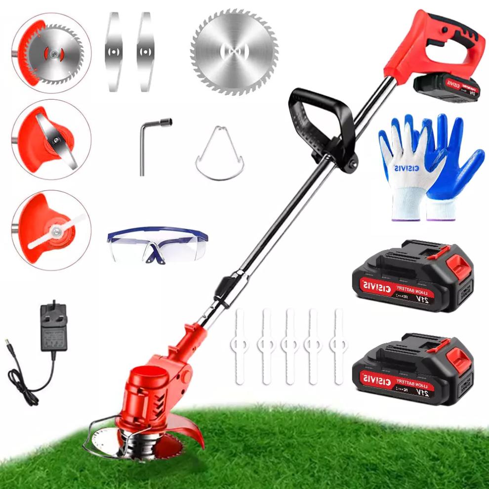 Cloud Ledger Cordless Strimmer Grass Trimmer Cutter Garden Lawn Edger+2Battery