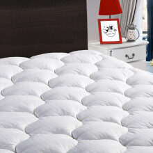 Liisure Town Twin Pad Pad Cover Cocoring Saltepare Topper Bumbac Top Perna cu zapada n jos alternativa umplut (8-21 inci, buzunar adnc) Alb